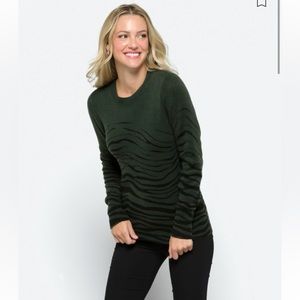 Sophie Rue, Zebra Print Long Sleeved Pullover Sweater, Large